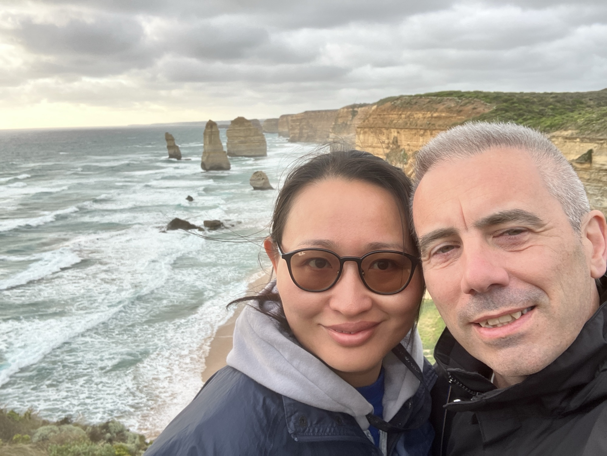 A cold and windswept couple ready for bed