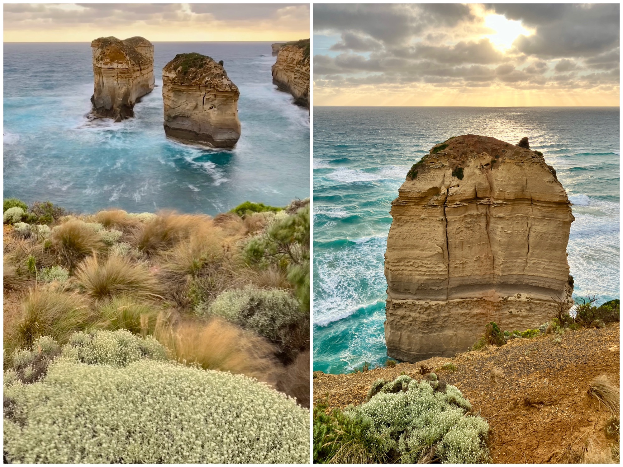 Wild coastal rock formations lapped at by the ocean